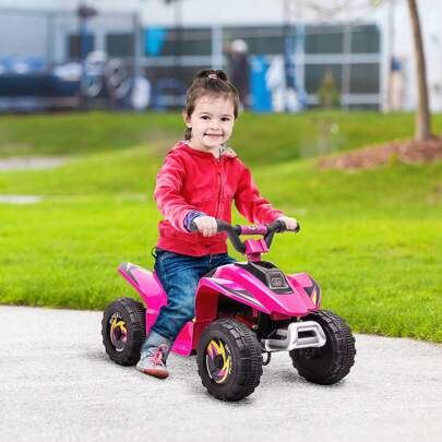  Quad elétrico HOMCOM para crianças de 18 a 36 meses Veículo elétrico ATV com bateria de 6V com avanço e ré máx. 20kg 72x40x45,5cm