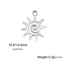 5pcs/Set Stainless Steel Spider Web, Fish Tail, Sun, Light Wing Shaped Mini Pendant For Diy Bracelet, Necklace And Other Jewelry Accessories - Fashion Series - View 25