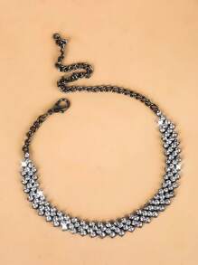 Vòng chân chuỗi trang trí rhinestone - Vàng - Xem 3