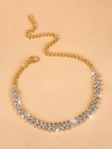 Vòng chân chuỗi trang trí rhinestone - Vàng - Xem 1