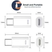 1PC Trắng cho Bộ chuyển đổi đầu cái IOS sang đầu đực Type C Đầu nối đồng bộ dữ liệu Bộ chuyển đổi sạc nhanh PD hợp kim nhôm cho IPhone15/Plus/Pro/Pro Max - trắng - Xem 10