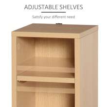 HOMCOM 204 CD Media Display Shelf Unit Set Of 2 Blu-Ray Tower Rack W/ Adjustable Shelves Bookcase Storage Organiser - Brown - View 8