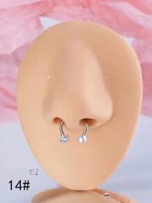 1 件酷炫朋克鼻中隔珠宝骷髅尖刺鼻环耳环鼻中隔响片环 8 毫米 10 毫米不锈钢十字花蜜蜂鼻环环铰链段无缝响片环 Rook 耳环海螺耳轮耳屏穿孔珠宝日常佩戴 - 彩色 - 查看 22