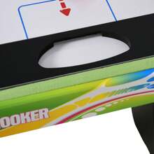 HOMCOM Mesa Multijuegos Plegable Mesa de Juegos Diseño 4 en 1 Futbolín Aire Hockey Billar Ping-pong Sobremesa Accesorios Incluidos Diversión 86,5x43,5x64 cm - Multicolor - Ver 3