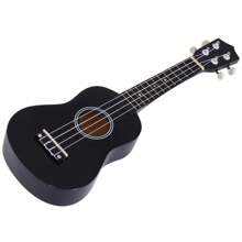 HOMCOM Ukelele 21 Pulgada Ukelele Soprano para Principiantes apto para Concierto y Escuelas Cuerdas de Nylon Material Madera - Negro - Ver 2