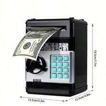 Piggy Bank For Teens Electronic Coin Money Bank With Password Protection ATM Saving Bank Paper Money Scroll Saving Box - Black - View 3