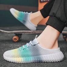 Nam Đúng mốt Thoáng khí Dệt Dép đi trong nhà , Thoải mái Không trượt Giải trí Dép đi trong nhà , Thích hợp Đối với Các hoạt động ngoài trời - Màu xanh lam - Xem 2