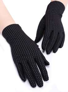 1pair Women's Anti-Slip Uv Protection Gloves For Driving And Riding In Summer