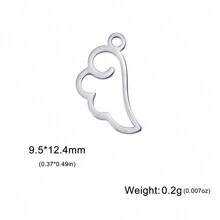 5pcs/Set Stainless Steel Spider Web, Fish Tail, Sun, Light Wing Shaped Mini Pendant For Diy Bracelet, Necklace And Other Jewelry Accessories - Fashion Series - View 12