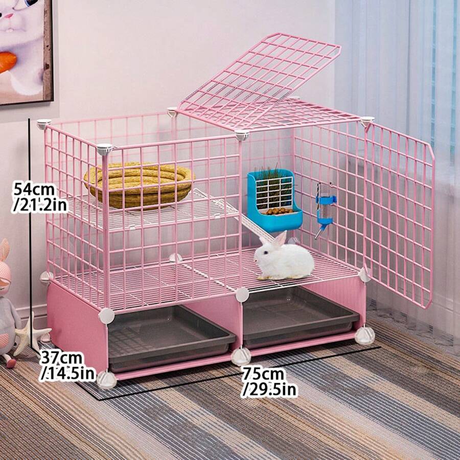 Pink Pet Playpen Rabbit Cage Indoor Small Fence Iron Wire Fence Holland