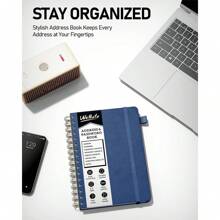 Carnet d'adresses en spirale avec onglets alphabétiques, carnet de mots de passe, organisateur d'adresses, carnet de notes téléphoniques, journal, pour garder les contacts en , couverture rigide, gros caractères, pour les seniors, bureau à domicile 5.8″*8.2″, noir