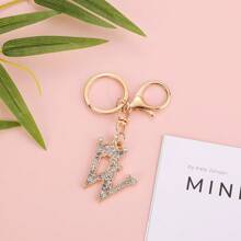 1入鍵盤金屬合金鑲嵌25個英文皇冠字母鑰匙扣時尚鑽石鑰匙扣閃閃發光的鑽石鑰匙扣手袋吊飾情人節禮物適用於男女士及女孩作為禮物字母A到Y鑰匙扣 - 金色 - 查看 22