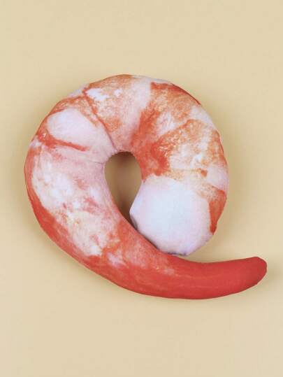 1pc Plush Shrimp Shaped Pet Doll With Sound Device Inside, Suitable For Pet Play And Companionship, Not For Chewing