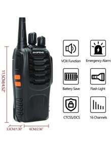 2Pcs Walkie Talkie Baofeng BF-888S Two-Way Radio 16CH Walkie-Talkie Radios Transceiver UHF 400-470MHz