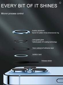 4pcs Metal Ring Camera Lens Protector Tempered Glass Compatible With IPhone 11 12 13 14 Pro Max Iphone 14 Plus 12 13 /15/15pro/15promax