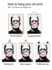 1 件復古有趣泡泡糖咀嚼牆藝術海報防水帆布畫,無框 - 彩色 - 查看 5