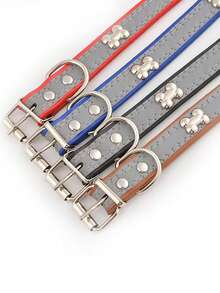 1入黑色反光寵物項圈帶牽繩,適用於各種大小的狗和貓,夜間發光 - 黑色 - 查看 7