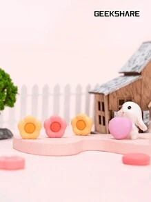 GeekShare 4pcs/Set Heart & Flower Pattern Thumb Grip Caps Compatible With Switch/Oled/Switch Lite, Game Console Controller Accessory