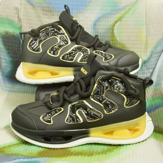 Men's All Season Comfortable Shock Absorption High-Top Leather Chunky Sneakers