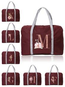 旅行包 折叠行李包 飞机包 单肩包 姓名首字母图案 大容量收纳袋 防水防潮行李袋 手提包 收纳包 毛巾 衣物收纳袋 假日旅行用品 学生周末包 瑜伽健身包 学校包 学校用品 学校用品 - 酒紅色 - 查看 1