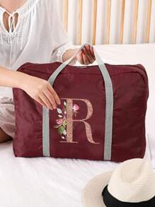 旅行包 折叠行李包 飞机包 单肩包 姓名首字母图案 大容量收纳袋 防水防潮行李袋 手提包 收纳包 毛巾 衣物收纳袋 假日旅行用品 学生周末包 瑜伽健身包 学校包 学校用品 学校用品 - 酒紅色 - 查看 5