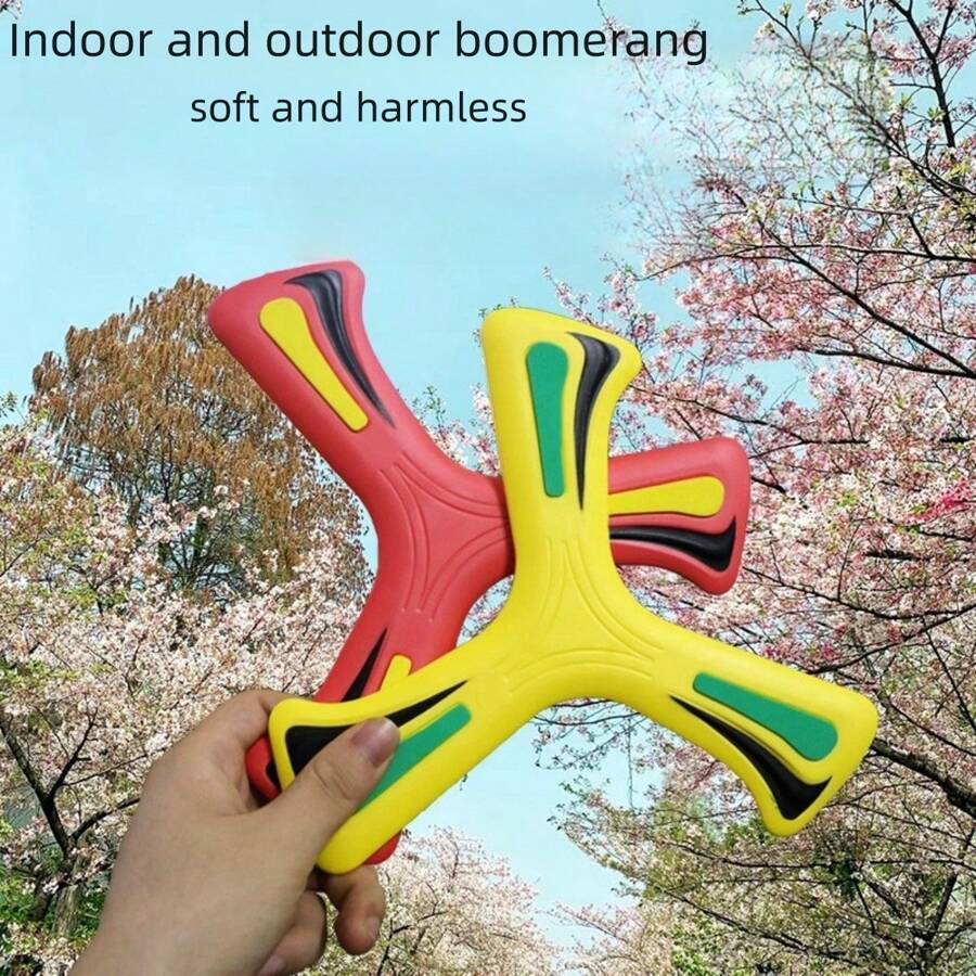 1 Miếng Đồ chơi tương tác Xốp EVA Tay Ném Boomerang - Màu vàng - Xem 1