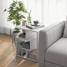 HOMCOM Side Table, 3 Tier End Table With Open Storage Shelves, Living Room Coffee Table Organiser Unit - White - View 9