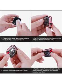 3pcs Transparent Men Women TPU Full Cover Ultra-Thin Protective Cover, Shockproof, Compatible With Apple Watch 38/40/41/42/44/45/46/49mm, For Apple Watch Series Ultra/SE/11/10/9/8/7/6/5/4/3/2/1, Intelligent Watch Case Accessories