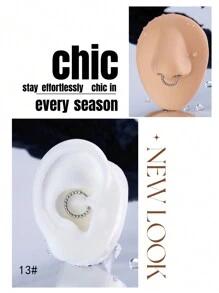 1 件酷炫朋克鼻中隔珠宝骷髅尖刺鼻环耳环鼻中隔响片环 8 毫米 10 毫米不锈钢十字花蜜蜂鼻环环铰链段无缝响片环 Rook 耳环海螺耳轮耳屏穿孔珠宝日常佩戴 - 彩色 - 查看 15