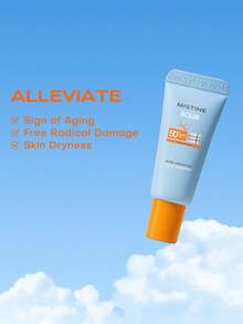 MISTINE 7ml Mini Moisturizing Waterproof Sunscreen, SPF 50+, Travel Size, Anti-Wrinkle Sunscreen Lotion, Lightweight Formula, Suitable For Oily Skin, Antioxidant, Waterproof & Sweat-Resistant, Non-Greasy, 1pc