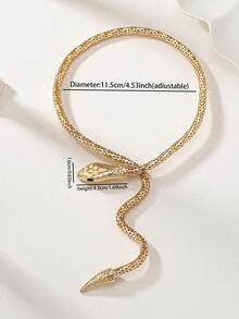 1 Pieza Collar Serpiente Serpiente Envuelto Dorado Para Mujeres - Dorado - Ver 3
