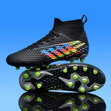 1 Paar Neue Professionelle Fußballschuhe Für Herren, Rutschfeste Ag-fußballstiefel, Atmungsaktive Hoch-top Fußballschuhe Für Erwachsene, Paar Outdoor-rasen Leichtgewichts-wettkampfschuh, Leder Klassische Sport Fußballschuhe Ronaldo Cleats