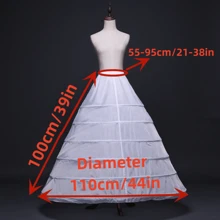 1pc Short 3 Hoops Skirt Petticoat, Or Extra Large 6 Hoops Long Skirt Petticoat With Adjustable Waist, Wedding/Bridal Crinoline Underskirt, Costume Accessory For Formal Party, Prom, Lolita Dress Fall Clothes For Women - White - View 5