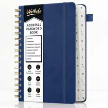 Carnet d'adresses en spirale avec onglets alphabétiques, carnet de mots de passe, organisateur d'adresses, carnet de notes téléphoniques, journal, pour garder les contacts en , couverture rigide, gros caractères, pour les seniors, bureau à domicile 5.8″*8.2″, noir