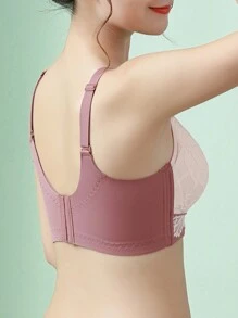 Fashionable Lace Trimmed Comfortable Lightweight Bra Wireless, Push-Up And Anti-Sagging, No Trace, Side-Breast Collection, Lingerie