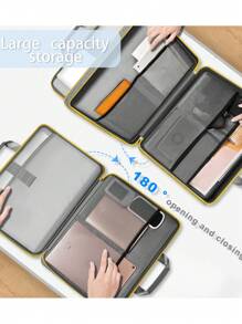 Slim & Expandable Laptop Sleeve 15 15.6 16 Inch Case Bag For Popular 15"-16" Notebooks Water-Resistant Handbag Multipurpose Computer Accessories Storage Bag - Grayish Yellow - View 6