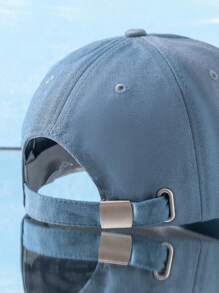 1入組中性款Y2K風格刺繡花卉棒球帽，日常通勤戶外防曬帽，簡約款Y2K漏斗帽，青少年時尚可愛 - 藍色 - 查看 3