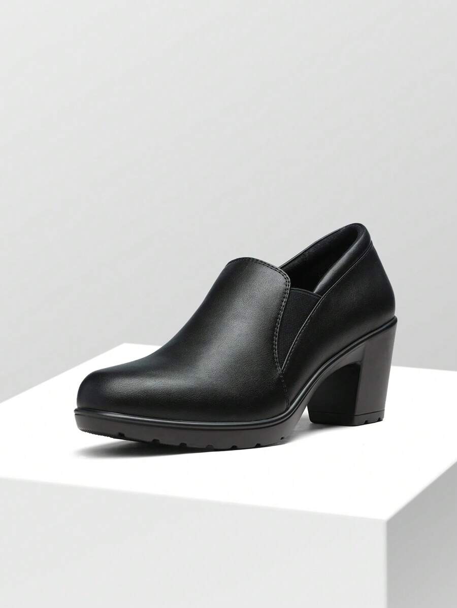 Women'S Chunky Low Block Heel Pumps Comfort Oxfords Shoes - màu đen - Xem 1