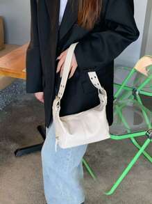 Sac de moto cool à porter sur l'épaule, à la main et sous le bras - Beige - Voir 4