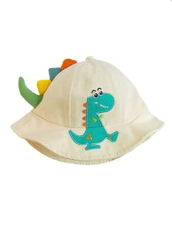 1pc Cute Cartoon Dinosaur Design Kids' Bucket Hat, Sun Hat For Outdoor Activities, School, Park, And Play, Suitable For 1-3 Years Old Boys And Girls