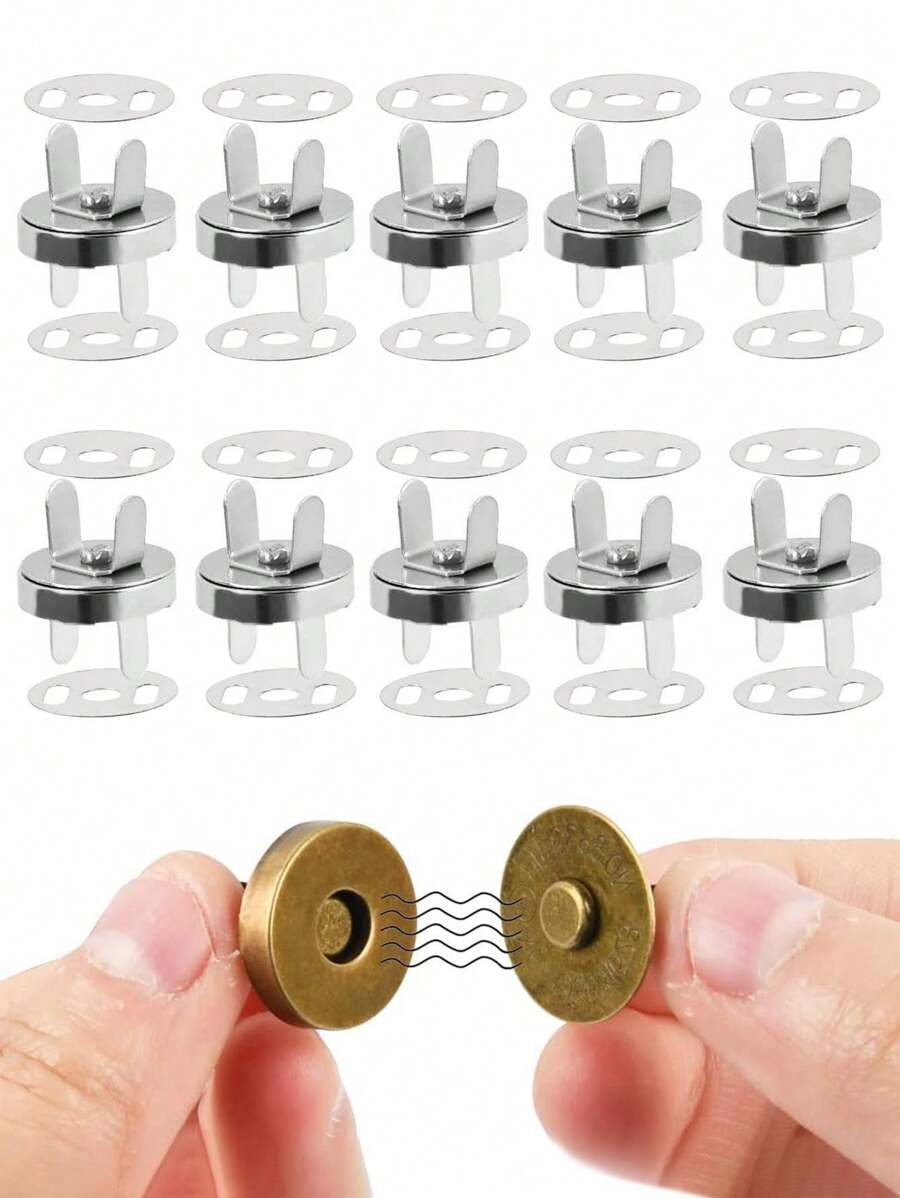 10/20 Sets 14mm Magnetic Button Clasps Snaps Fastener Clasps Button Knitting Buttons Sets For Sewing, Craft, Purses, Bags, Clothes, Leather, Magnetic Purse Closure Fasteners, Sewing On Magnetic Snaps For DIY Craft School Supplies Teacher Gifts Back To School Teacher Accessories