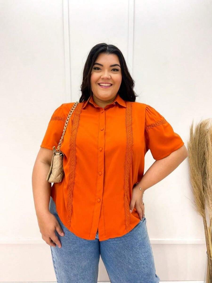 Plus Size Women Tops - 橘色 - 查看 1