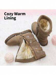 Botas para niños Lazo Cremallera lateral - Caqui - Ver 6