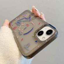 簡約時尚塗鴉女孩紋路手機殼，適用於iPhone 13/13 Pro Max/X/Xs/14 Plus型號，具有防摔保護功能，是情侶生日禮物的理想選擇