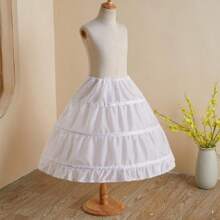 1pc Short 3 Hoops Skirt Petticoat, Or Extra Large 6 Hoops Long Skirt Petticoat With Adjustable Waist, Wedding/Bridal Crinoline Underskirt, Costume Accessory For Formal Party, Prom, Lolita Dress Fall Clothes For Women - White - View 1