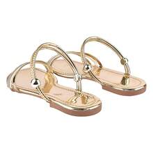 Sandália Rasteirinha Feminina Brilho Rasteira Verão Tiras