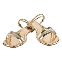 Sandália Rasteirinha Feminina Brilho Rasteira Verão Tiras