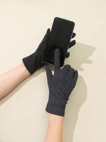 1pair Women's Anti-Slip Uv Protection Gloves For Driving And Riding In Summer