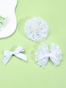 6入組白色透明網狀蝴蝶髮夾 - 彩色 - 查看 3