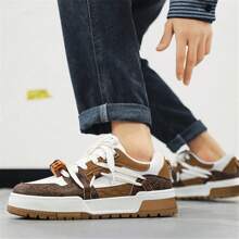 Zapatillas deportivas de estilo campus de moda y poco populares para hombres, de primavera y otoño 2024, con estilo juvenil y que aumentan la altura, a juego con todo - Caqui - Ver 4